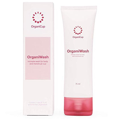 OrganiCup OrganiWash Menstrual Cup Cleaner and Body Wash 75ml. pH-Balanced Formula, No Perfume. No Allergens - DealYaSteal