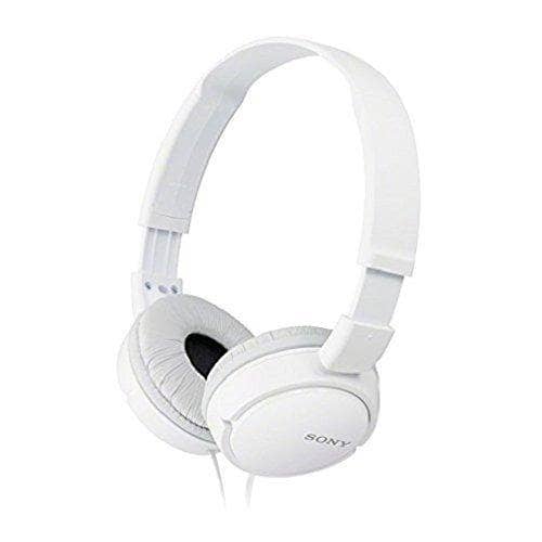 Sony MDR-ZX110AP Wired On-Ear Headphones with tangle free cable 3.5mm Jack Headset with Mic for Phone Calls White - DealYaSteal