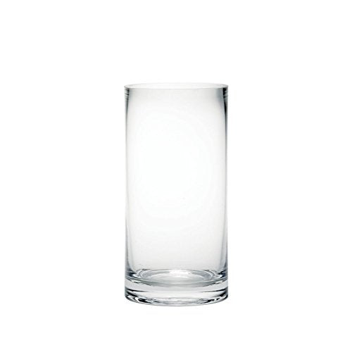 20cm Tall Clear Glass Cylinder Flower Vase - DealYaSteal