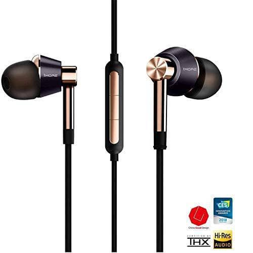 1MORE Triple Driver In-Ear Earphones Hi-Res Headphones with MEMS Microphones, Bass Driven Sound, In-Line Remote, High Fidelity for Smartphones/PC/Tablet - Gold - DealYaSteal