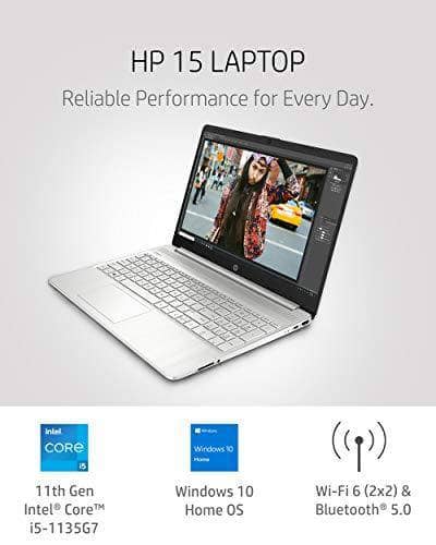 HP 15 Laptop 11th Gen Intel Core i5-1135G7 Processor 8 GB RAM 256 GB SSD Storage 15.6� Full HD IPS Display Windows 10 Home HP Fast Charge Lightweight Design (15-dy2021nr 2020) - DealYaSteal