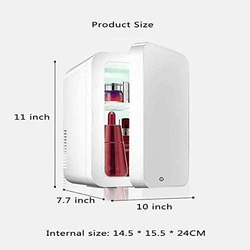 LIMOS Mini Refrigerator Makeup Skincare 8L FridgeGlass Panel And Led LightingCooler/Warmer Freezer Used for Beauty Skin Care in Home Car (white) By LOMS-1 Store - DealYaSteal