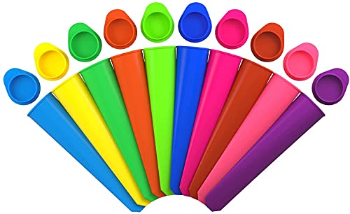 iNeibo Kitchen 10 Pack Silicone Popsicle Mold -Ice Pop Mould, Ice Lolly Molds with Lids, Food Standard, BPA Free - Popsicle Maker For Your Kids - DealYaSteal