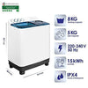 Super General 8 kg Twin-tub Semi-Automatic Washing Machine White/Blue efficient Top-Load Washer with Lint Filter Spin-Dry SGW85 82.7 x 48.5 x 92.5 cm - DealYaSteal