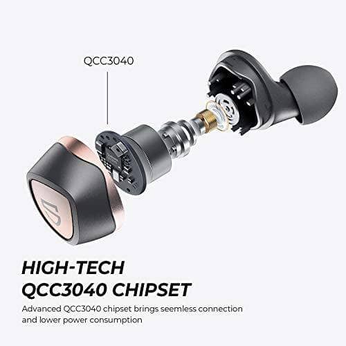 SOUNDPEATS Sonic True Wireless Earbuds with Mic, Bluetooth V5.2, with Qualcomm QCC3040, aptX-adaptive CVC 8.0 Noise Cancellation, Deep Bass Stereo Sound, Type-C charger, Total 35 Hours Playtime - DealYaSteal