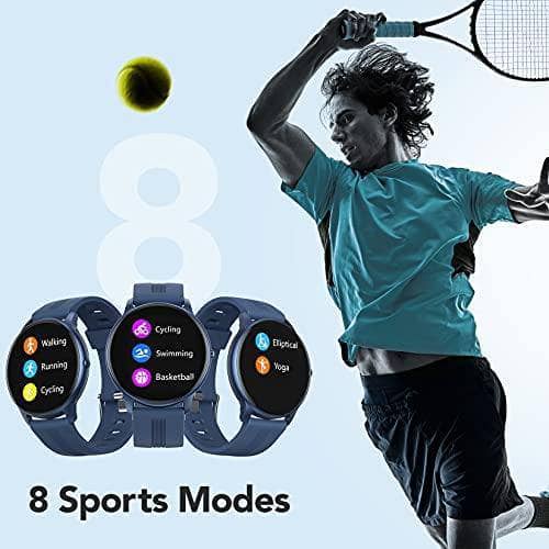 Smart Watch, AGPTEK Smartwatch for Men Women IP68 Waterproof Activity Tracker with Full Touch Color Screen Heart Rate Monitor Pedometer Sleep Monitor for Android and iOS Phones, Blue, LW11 - DealYaSteal