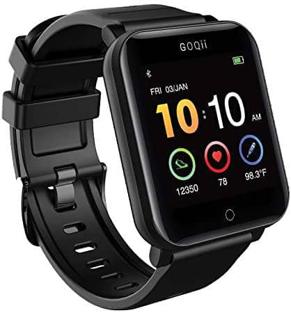 GOQii Smart Vital Fitness SpO2, body temperature and blood pressure smartwatch regular with 3 months personal Coaching, Black (Designed in California) - DealYaSteal