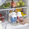 Set Of 2 Stackable Plastic Food Storage Bins Refrigerator Organizer with Handles for Pantry Fridge Freezer Kitchen Countertops Cabinets Clear Plastic BPA Free Food Storage Rack - DealYaSteal