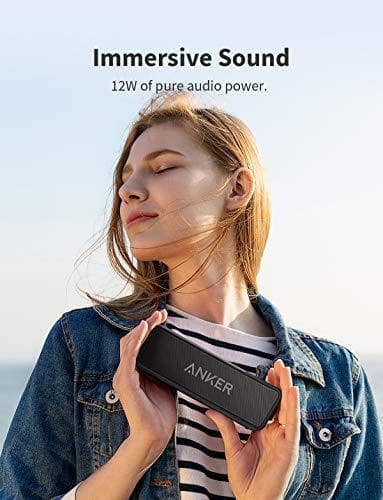 Anker Soundcore 2 Portable Bluetooth Speaker with 12W Stereo Sound Bluetooth 5 Bassup IPX7 Waterproof 24-Hour Playtime Wireless Stereo Pairing Speaker for Home Outdoors Travel - DealYaSteal