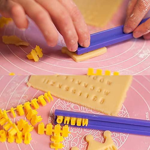 Cookie Stamp, XCOZU Cake Letter Stamps Fondant Icing Letter Stamps Biscuit Stamp, Cookie Press Letter Stamps for Clay, 72 Pcs Alphabet Number Embosser Mold Cutter DIY Tool Make Any Message Letter - DealYaSteal