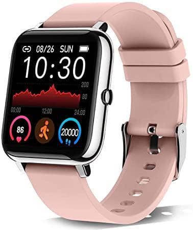 Qniceone Smart Watch,Fitness Tracker with Heart Rate/Blood Pressure/Oxygen Monitor, IP67 LifeWaterproof Health Exercise Watch Sleep Monitor Step Calorie Counter Fitness Watch for Men Women-Pink - DealYaSteal