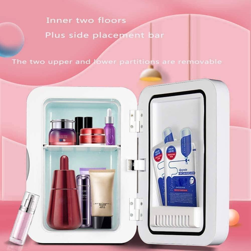 LIMOS Mini Refrigerator Makeup Skincare 8L FridgeGlass Panel And Led LightingCooler/Warmer Freezer Used for Beauty Skin Care in Home Car (white) By LOMS-1 Store - DealYaSteal