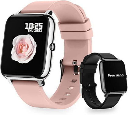 YOMYM Sports Smart Watch, Sport Watch Waterproof Touch Screen IP67 Activity Monitors with Heart Rate and Blood Pressure, Calorie Monitor, Sleep, Pedometer, GPS Step Monitor, (Pink+black) - DealYaSteal