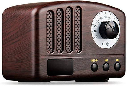 Vintage Radio Retro Bluetooth Speaker- Wooden FM Radio with Old Fashioned Classic Style Strong Bass Enhancement Loud Volume Bluetooth 4.2 Wireless Connection TF Card & MP3 Player - DealYaSteal