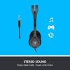 Logitech H111 Wired Headset Stereo Headphones with Noise-Cancelling Microphone 3.5 mm Audio Jack PC/Mac/Laptop/Smartphone/Tablet - Black - DealYaSteal