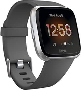 Fitbit Versa Lite Smartwatch, Charcoal/Silver Aluminum, One Size (S & L Bands Included) - DealYaSteal