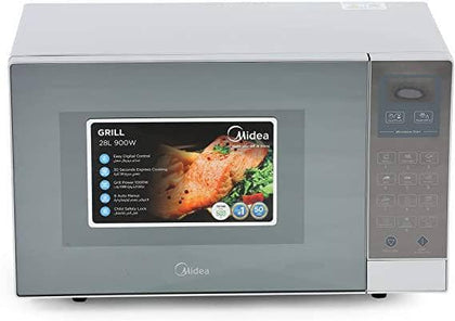 Midea Microwave EG928EYI 28L Grill Microwave Oven with Digital Controls and Mirror finish - DealYaSteal