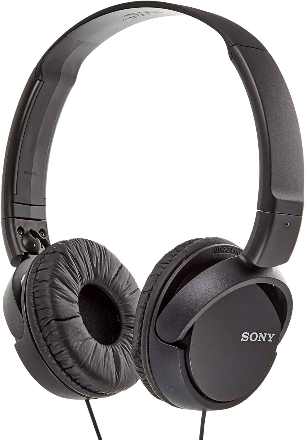 Sony MDR-ZX110AP Wired On-Ear Headphones with tangle free cable 3.5mm Jack Headset with Mic for Phone Calls White - DealYaSteal