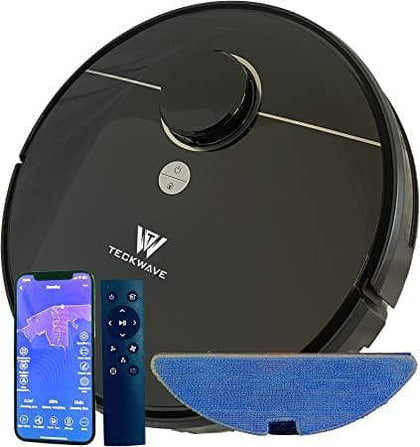 TECKWAVE (TW-R20) LASER Navigation Robot Vacuum Cleaner and Mop with 4000Pa Suction Power, Intelligent Mapping, Auto Recharge, Anti-Fall System and Mop Electric tank- Ideal for Hard Floor & Carpet - DealYaSteal